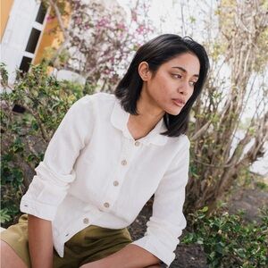 NPL Linen collar shirt MARLE / linen shirt / linen shirt women